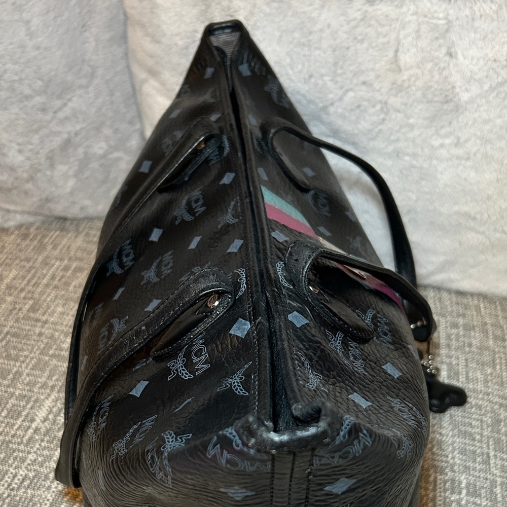 369. MCM Visetos Dog Bone Shopper Tote - Picture 6 of 12